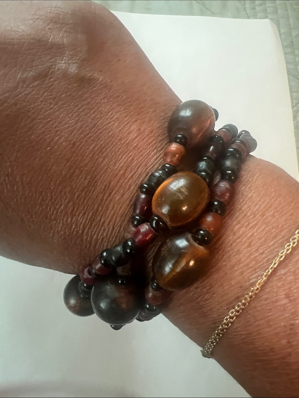 Handcrafted Brown Bead Wrap Bracelet - Women Jewelry